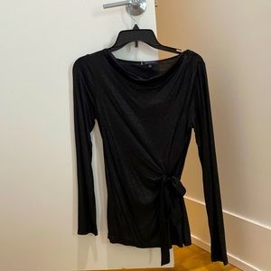 Anne Klein Modal Shimmer Faux Wrap Drape Tee